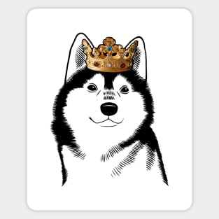 Alaskan Klee Kai Dog King Queen Wearing Crown Sticker